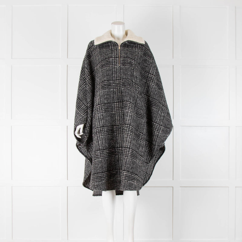 Isabel Marant Etoile Black White Check Poncho