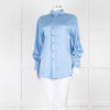 Rejina Pyo Pale Blue High Neck Back Button Top