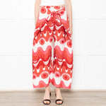 Cult Gaia Pink Linen Swirl Trousers