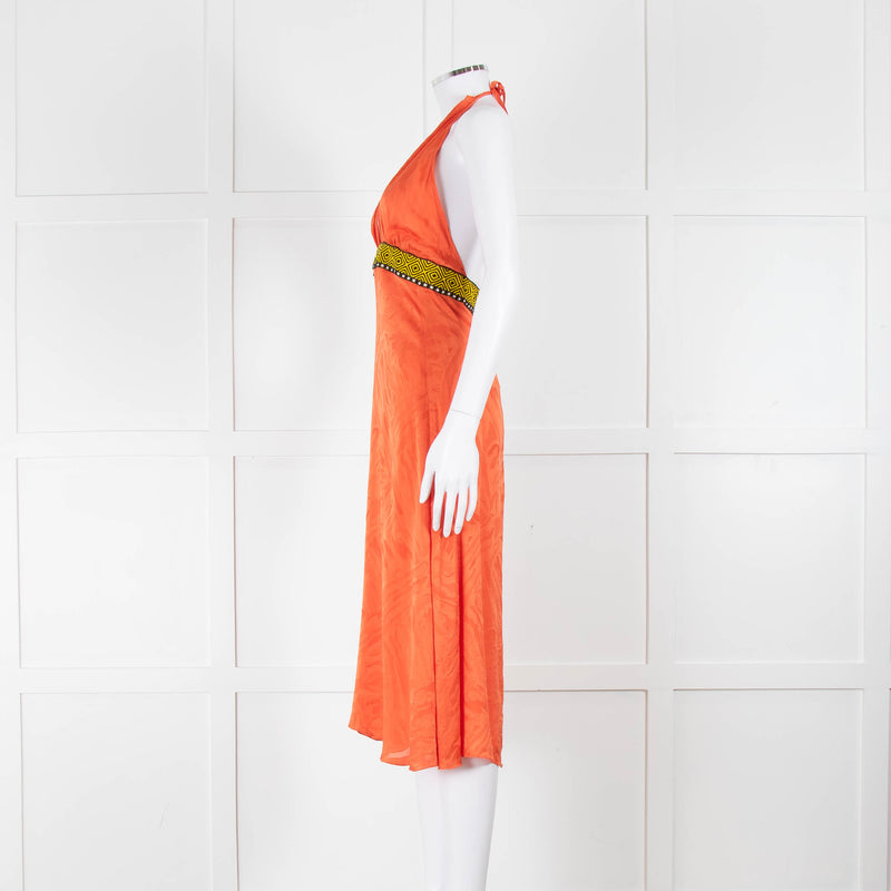 Matthew Williamson Orange Halter Neck Dress
