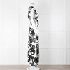 Christopher Kane White Black Floral Ruched Trim Maxi Dress