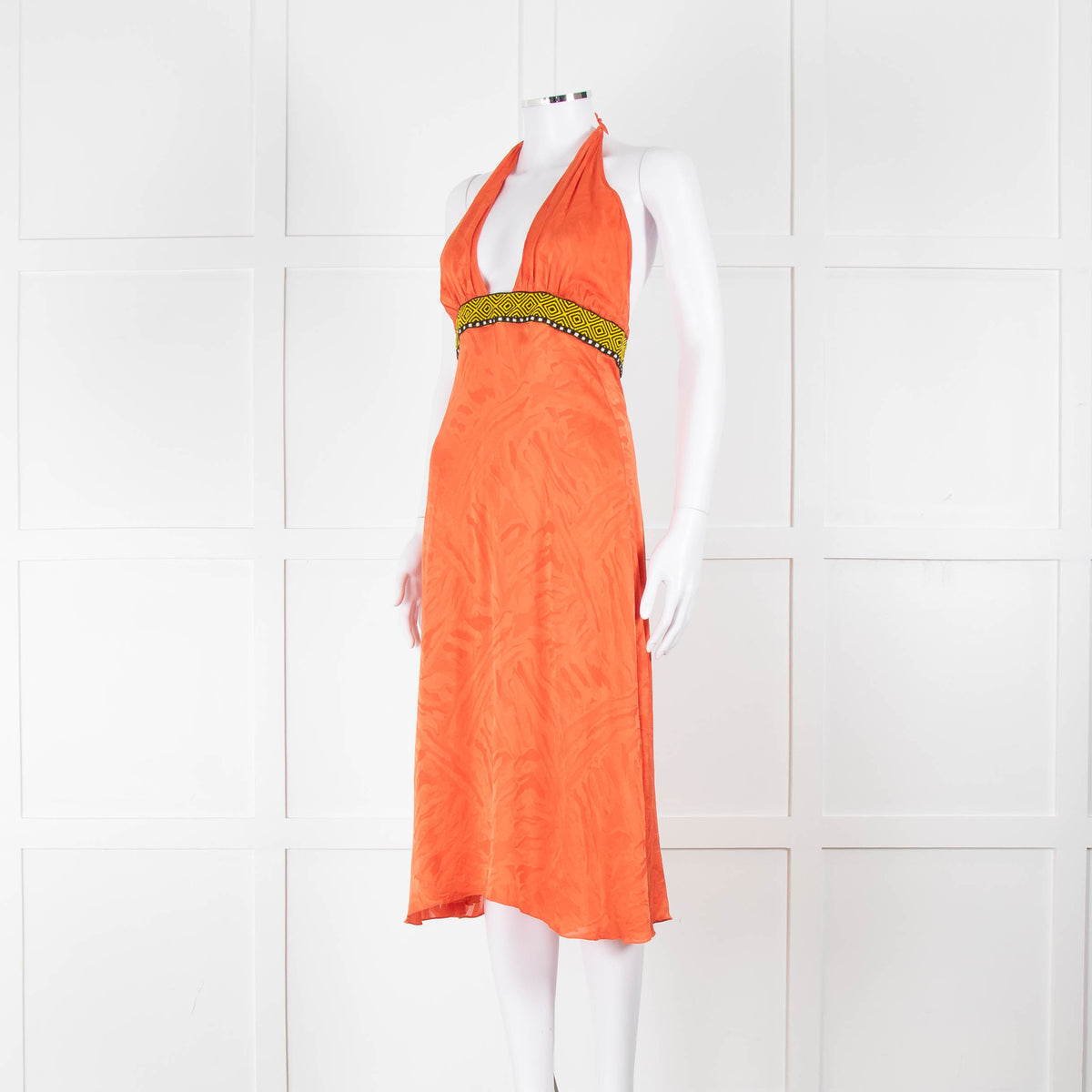 Matthew Williamson Orange Halter Neck Dress