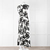 Christopher Kane White Black Floral Ruched Trim Maxi Dress