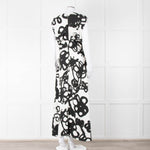 Christopher Kane White Black Floral Ruched Trim Maxi Dress
