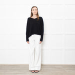 Sarah Pacini Black Ribbed V Neck Jumper