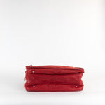Chanel Red Silver Hardware Quilted Leather Shoulder Bag