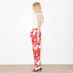 Cult Gaia Pink Linen Swirl Trousers