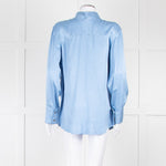 Rejina Pyo Pale Blue High Neck Back Button Top