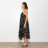 Rachel Comey Black Sundress With Blue Stripes And Tiered Hem