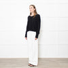 Sarah Pacini Black Ribbed V Neck Jumper