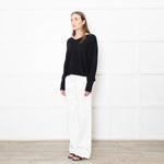 Sarah Pacini Black Ribbed V Neck Jumper