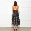 Rachel Comey Black Sundress With Blue Stripes And Tiered Hem