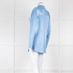 Rejina Pyo Pale Blue High Neck Back Button Top