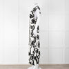Christopher Kane White Black Floral Ruched Trim Maxi Dress