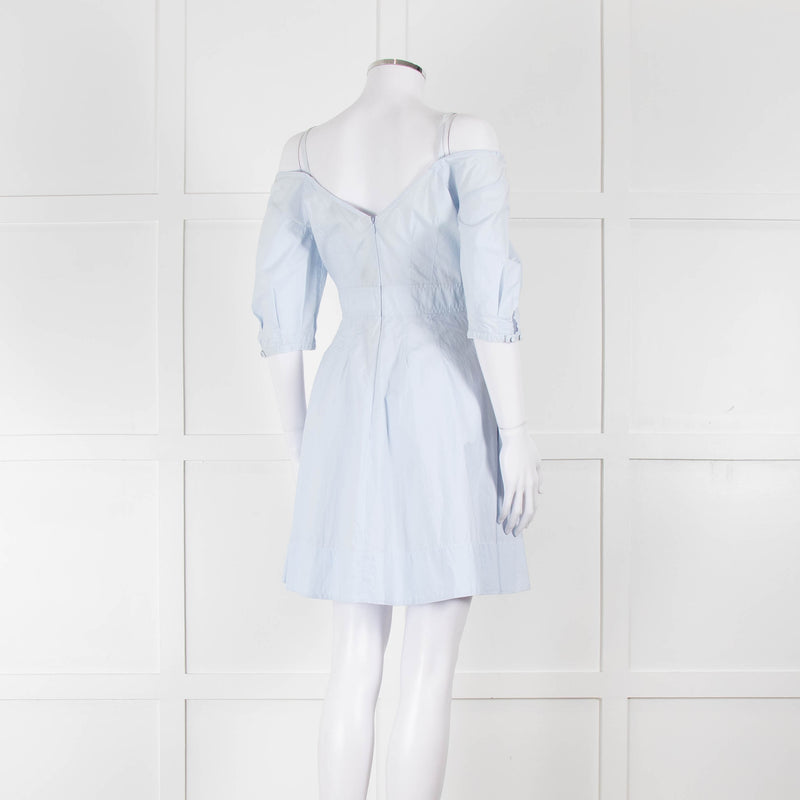 Derek Lam 10 Crosby Pale Blue Cotton Short Dress