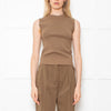 The Editor's Market Khaki Knit Tank Top