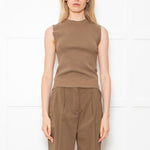 The Editor's Market Khaki Knit Tank Top