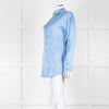 Rejina Pyo Pale Blue High Neck Back Button Top