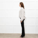 Naadam Putty Grey Cable Knit Arm Wool/Cashmere Mix Cardigan