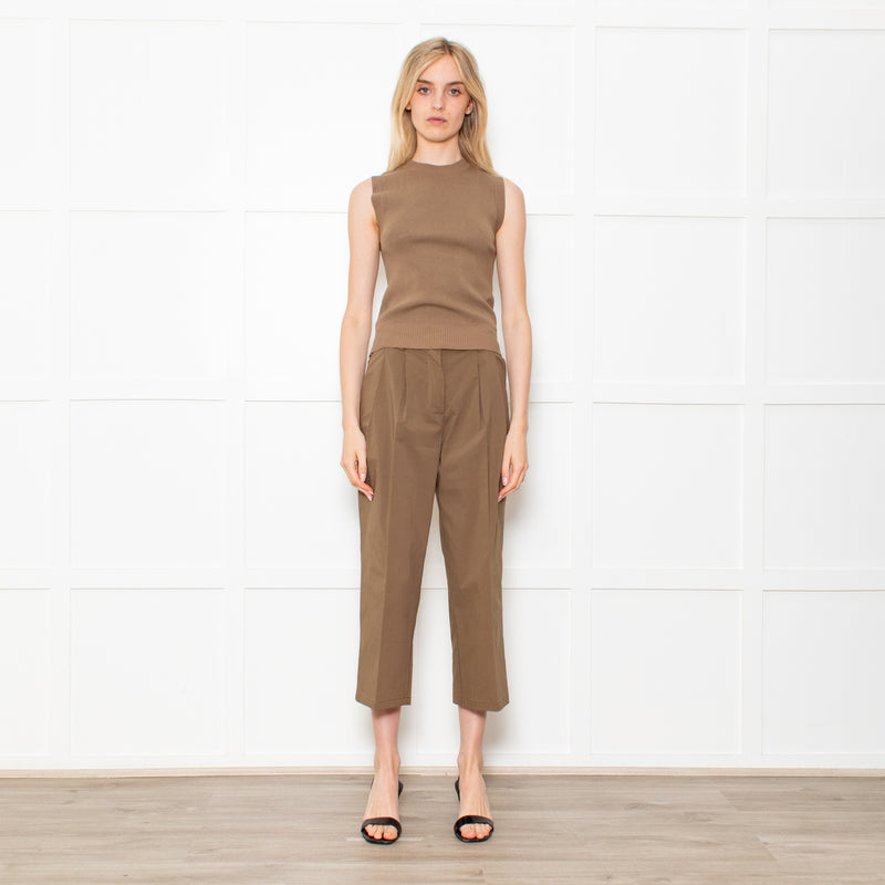 The Editor's Market Khaki Knit Tank Top