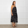 Rachel Comey Black Sundress With Blue Stripes And Tiered Hem