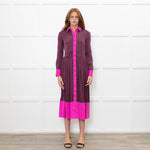 House of Holland Pink And Burgandy Silk Dress