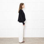 Sarah Pacini Black Ribbed V Neck Jumper