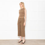 The Editor's Market Khaki Knit Tank Top