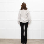 Naadam Putty Grey Cable Knit Arm Wool/Cashmere Mix Cardigan
