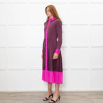 House of Holland Pink And Burgandy Silk Dress