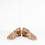 Alberta Feretti Beige Leather Studded Gladiator Style Sandals