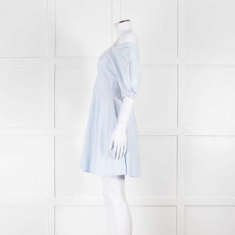 Derek Lam 10 Crosby Pale Blue Cotton Short Dress