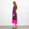 House of Holland Pink And Burgandy Silk Dress