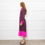 House of Holland Pink And Burgandy Silk Dress
