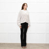 Naadam Putty Grey Cable Knit Arm Wool/Cashmere Mix Cardigan