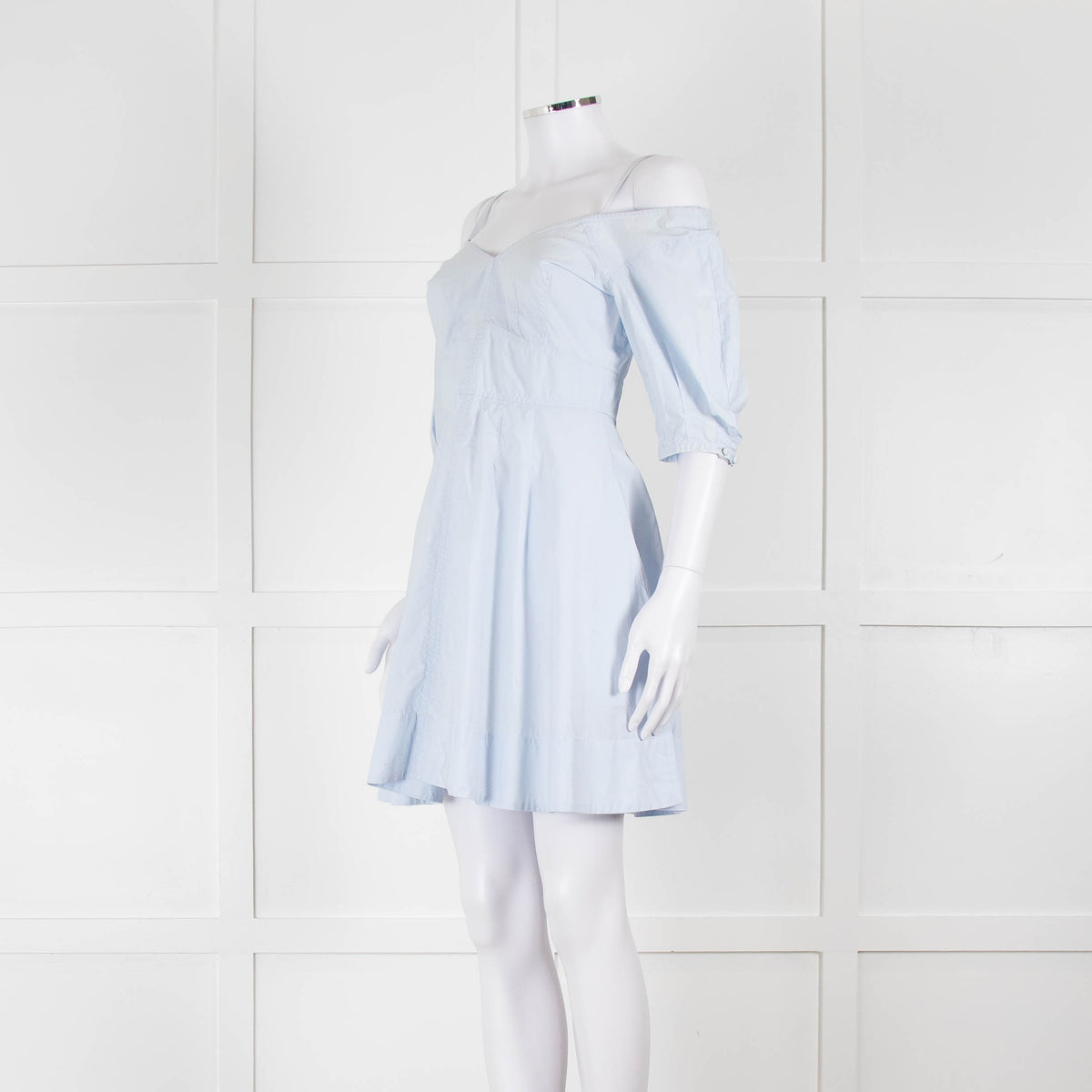 Derek Lam 10 Crosby Pale Blue Cotton Short Dress