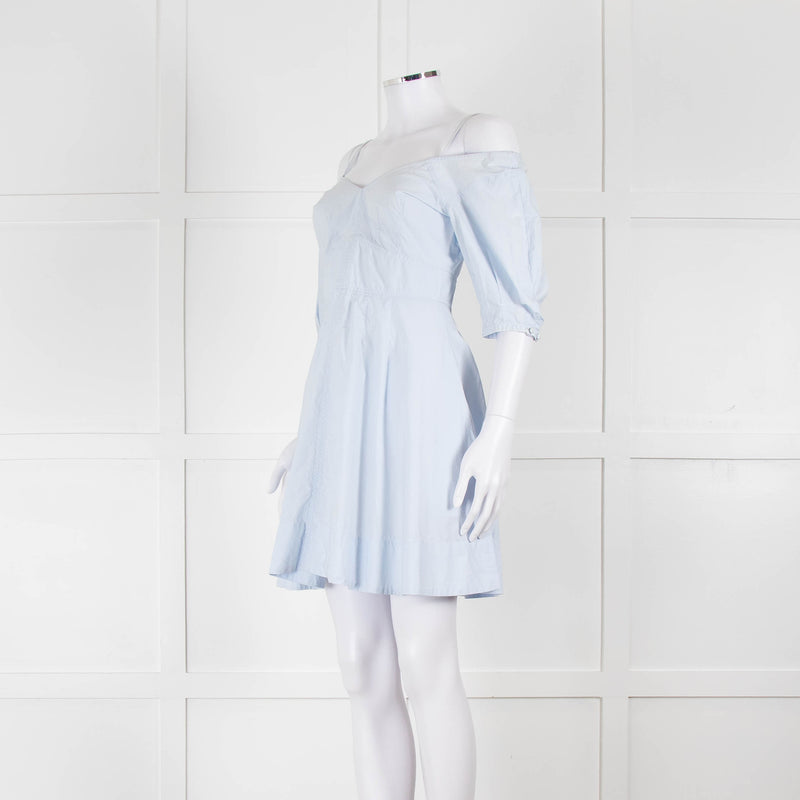 Derek Lam 10 Crosby Pale Blue Cotton Short Dress