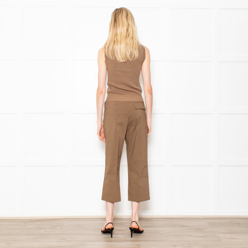 The Editor's Market Khaki Knit Tank Top