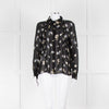 Dorothee Schumacher Black Floral Collared Sheer Shirt