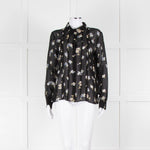 Dorothee Schumacher Black Floral Collared Sheer Shirt