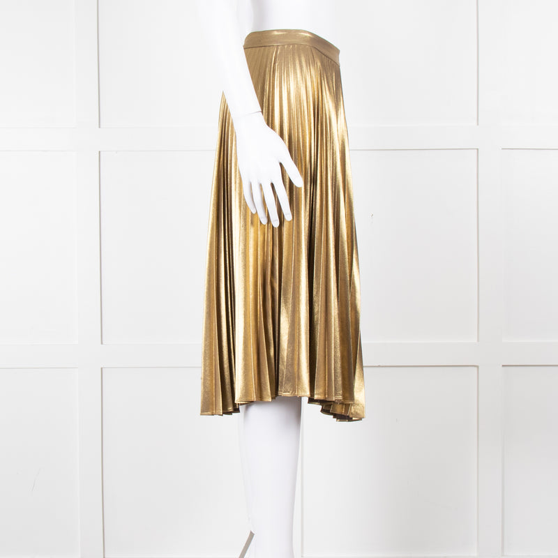 A.L.C Gold Pleated Skirt