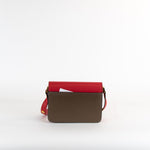Marni Mini Tri-Colour Red Grey Taupe Trunk Bag
