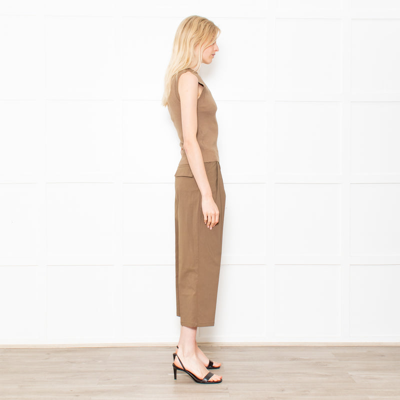 The Editor's Market Khaki Knit Tank Top