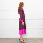House of Holland Pink And Burgandy Silk Dress