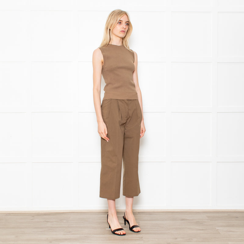 The Editor's Market Khaki Knit Tank Top