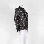 Dorothee Schumacher Black Floral Collared Sheer Shirt