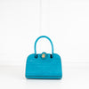 Manu Atelier Blue Croc Embossed Ladybird Crossbody Bag