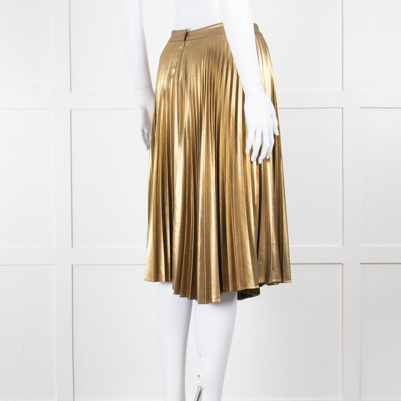 A.L.C Gold Pleated Skirt