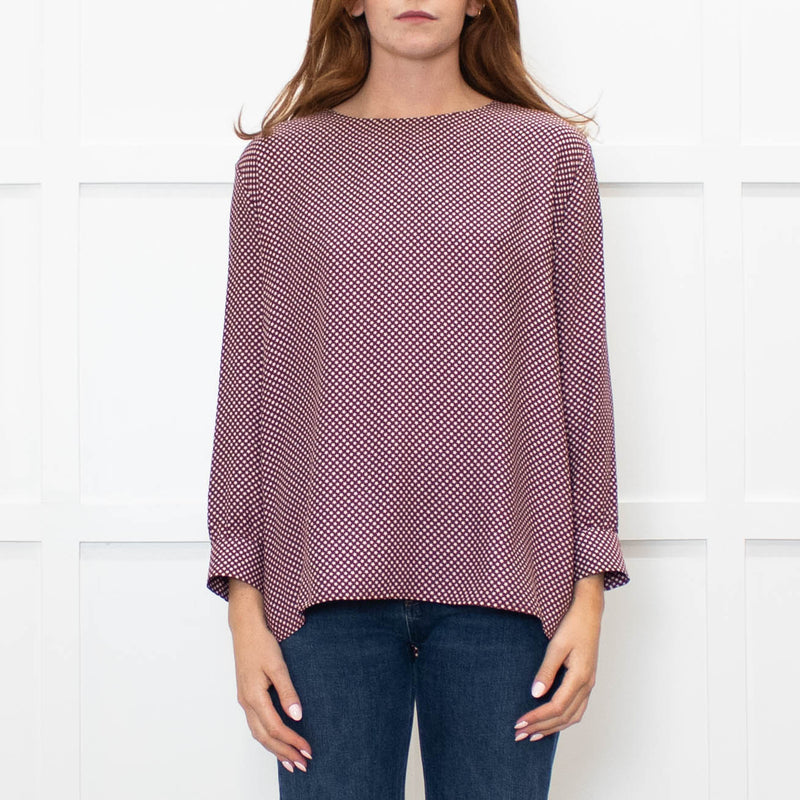 The Great Burgundy Silk Top With White Stars