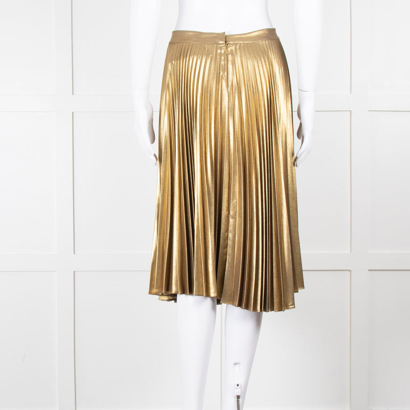 A.L.C Gold Pleated Skirt